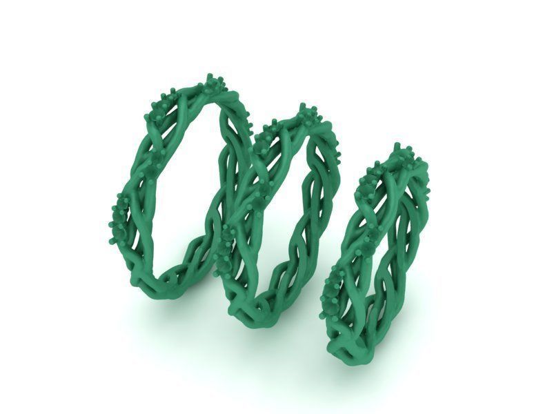 Unique Tree Branch Band-Ring Floral design 3D print model_3