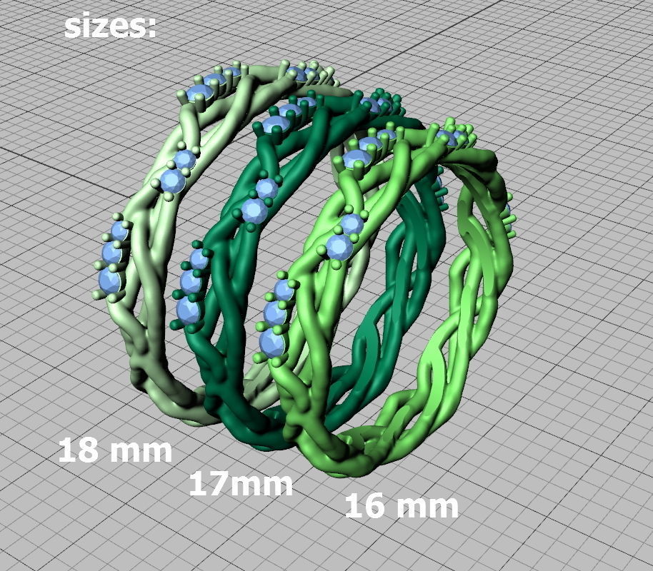 Unique Tree Branch Band-Ring Floral design 3D print model_6