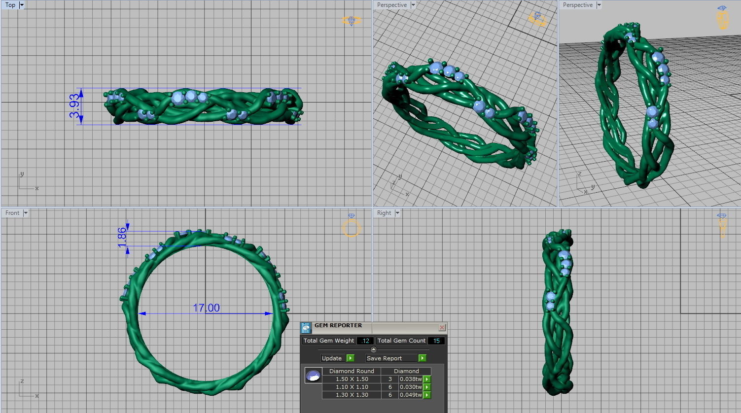 Unique Tree Branch Band-Ring Floral design 3D print model_4