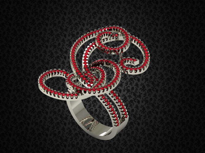 spiral jewelry ring diamond 3D print model
