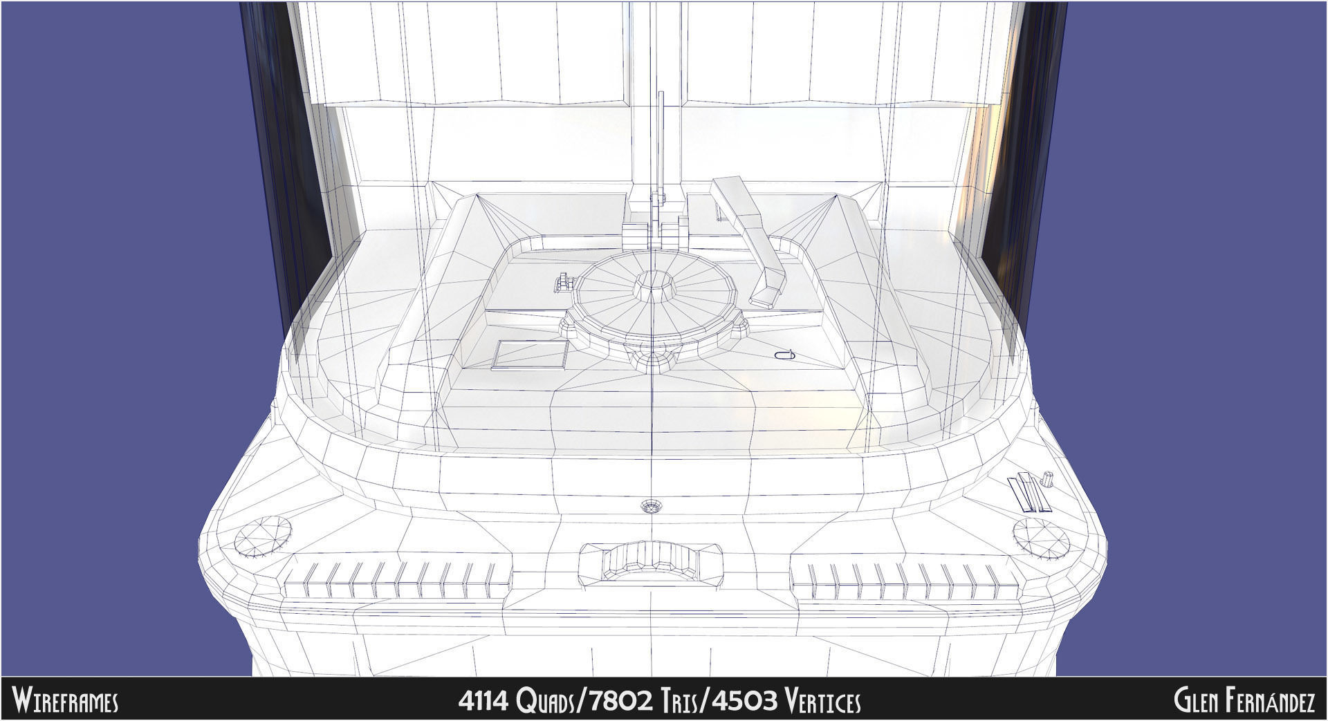 Antique vintage retro music Jukebox or Rockola Low-poly 3D model_10