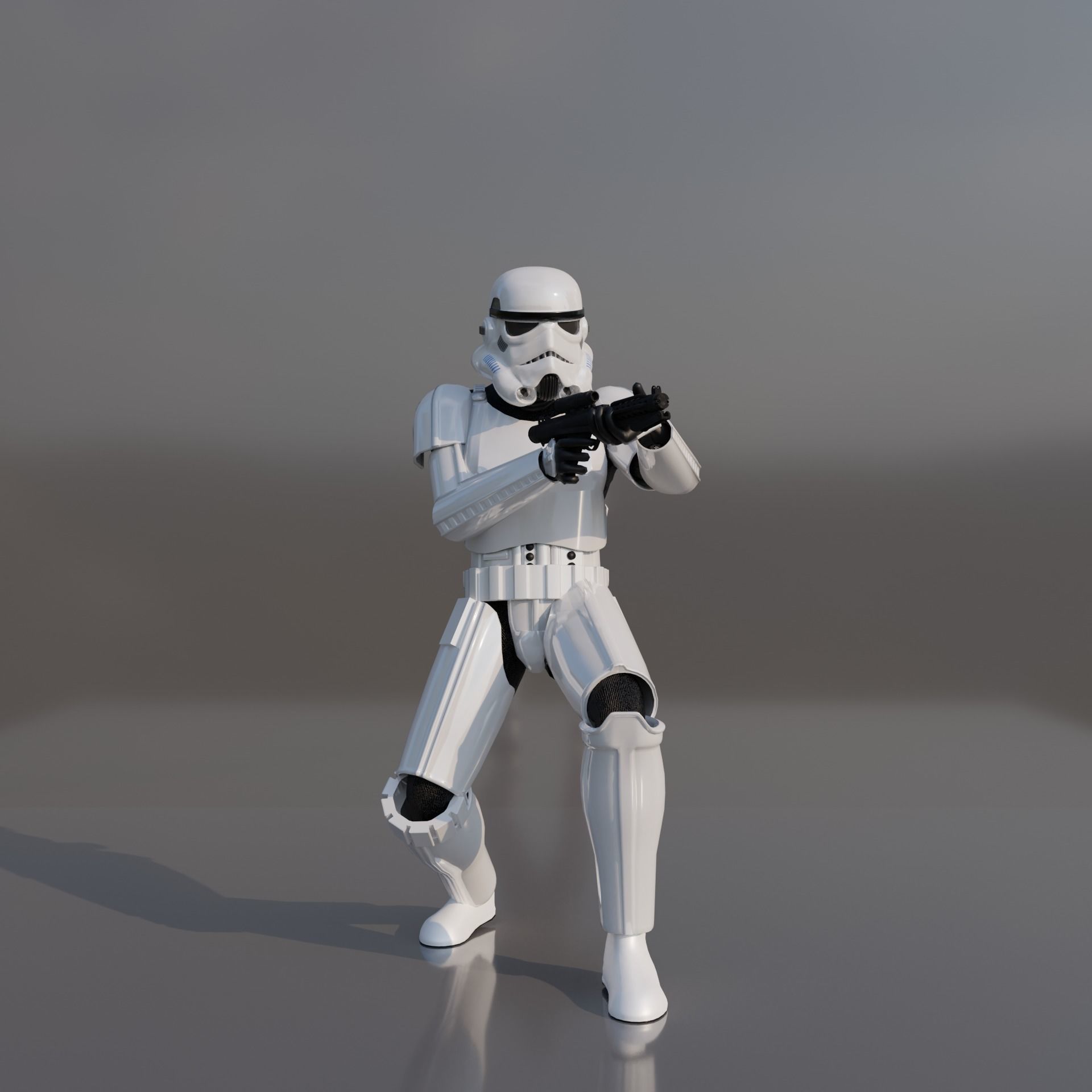 Stormtrooper star wars holding gun 3D model_9