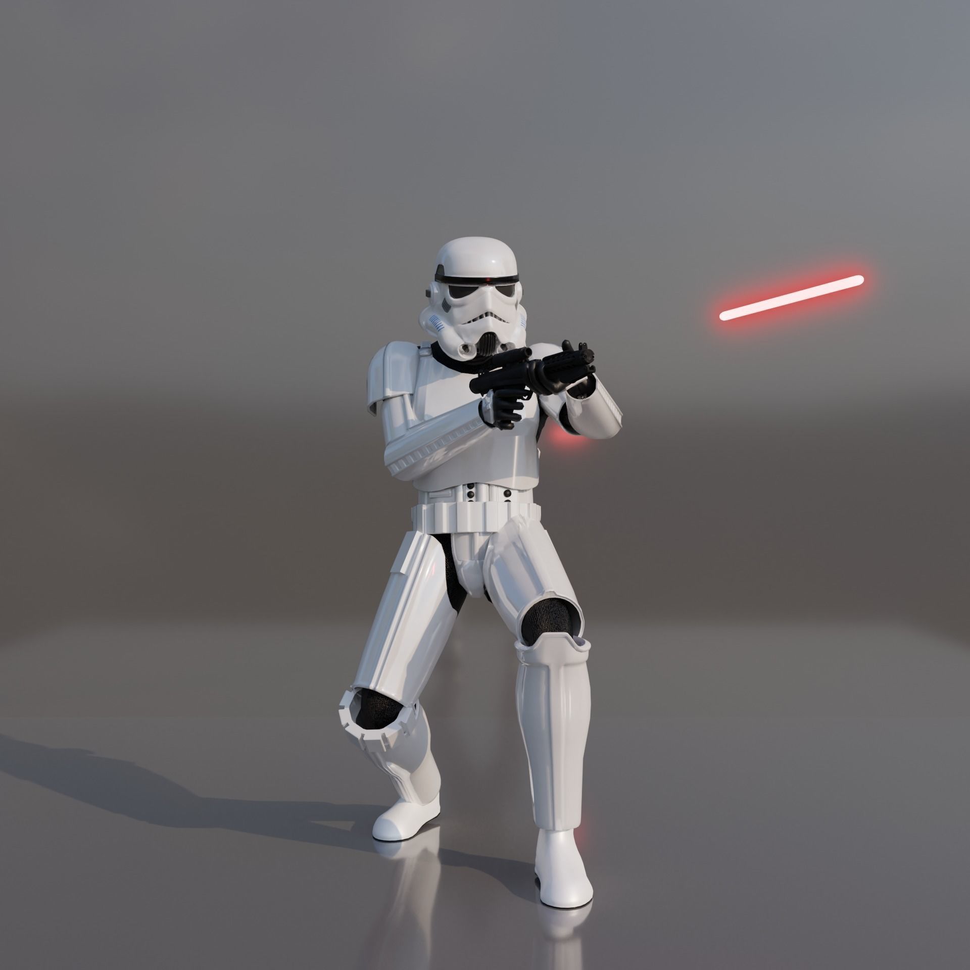 Stormtrooper star wars holding gun 3D model_10