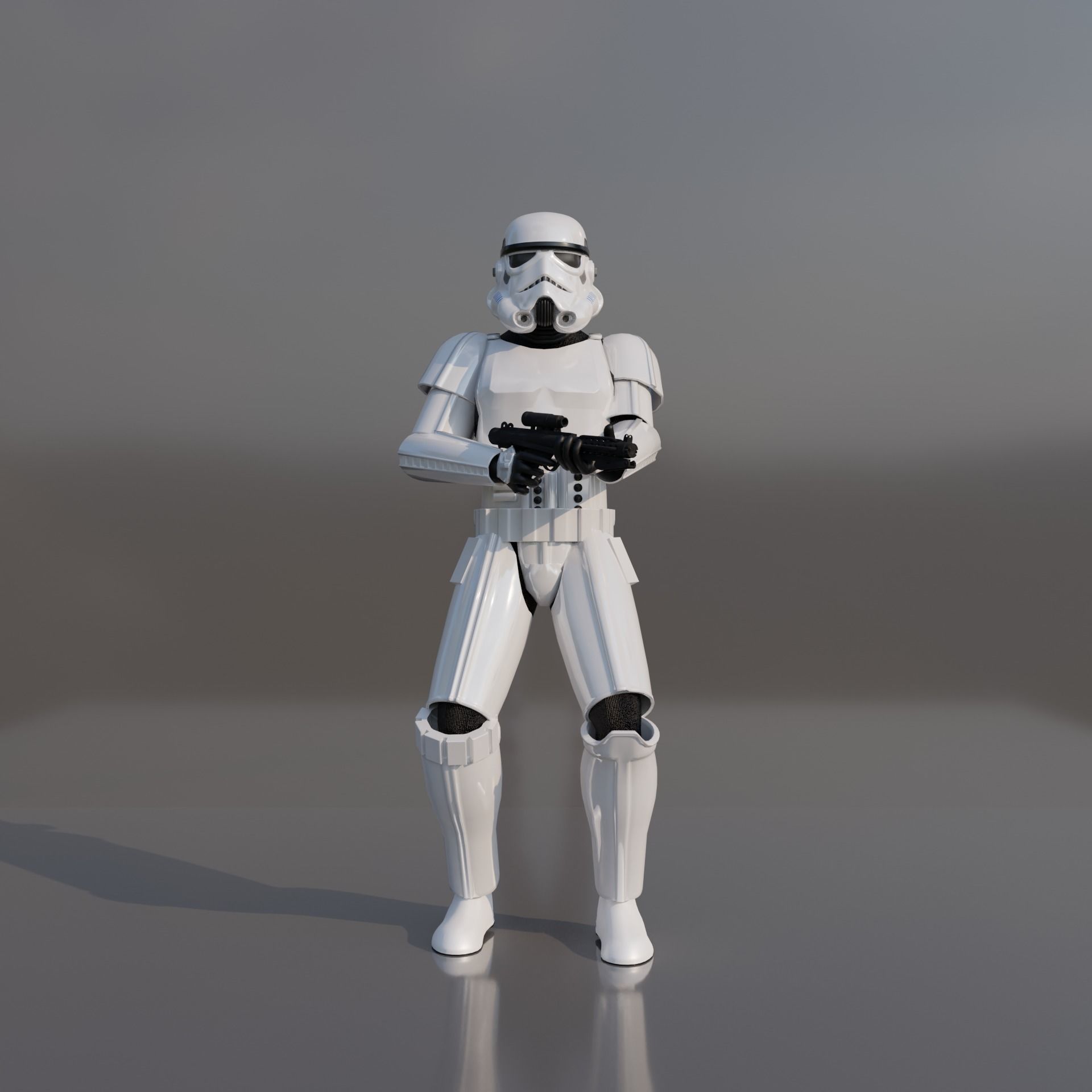 Stormtrooper star wars holding gun 3D model_8