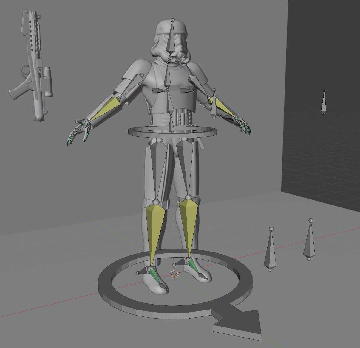 Stormtrooper star wars holding gun 3D model_14