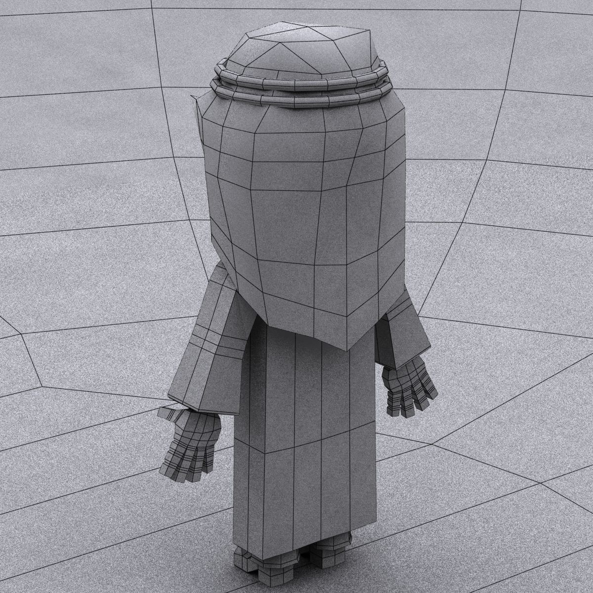 Arab cartoon character Low-poly 3D model_18