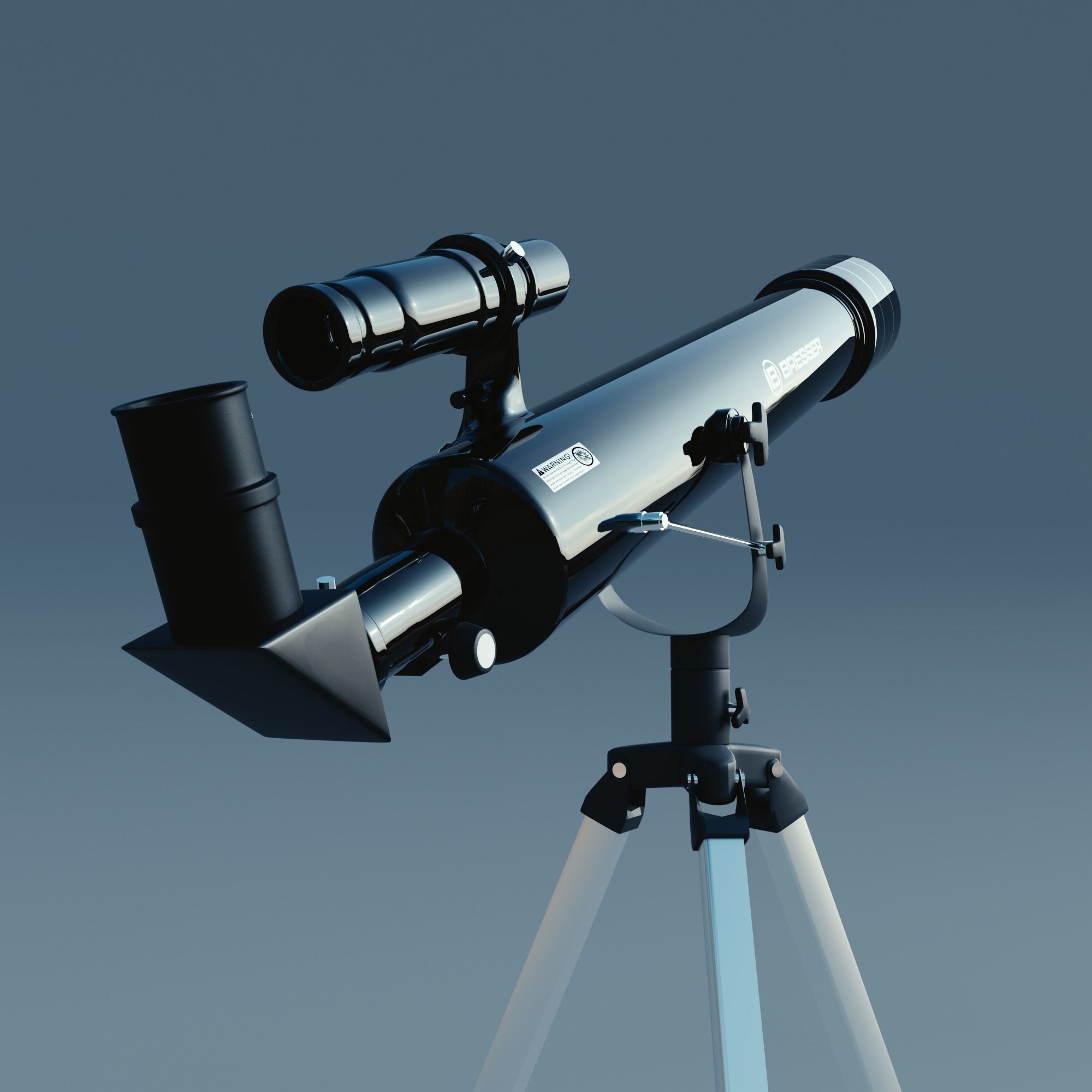 Telescope With Tripod 3D model_2