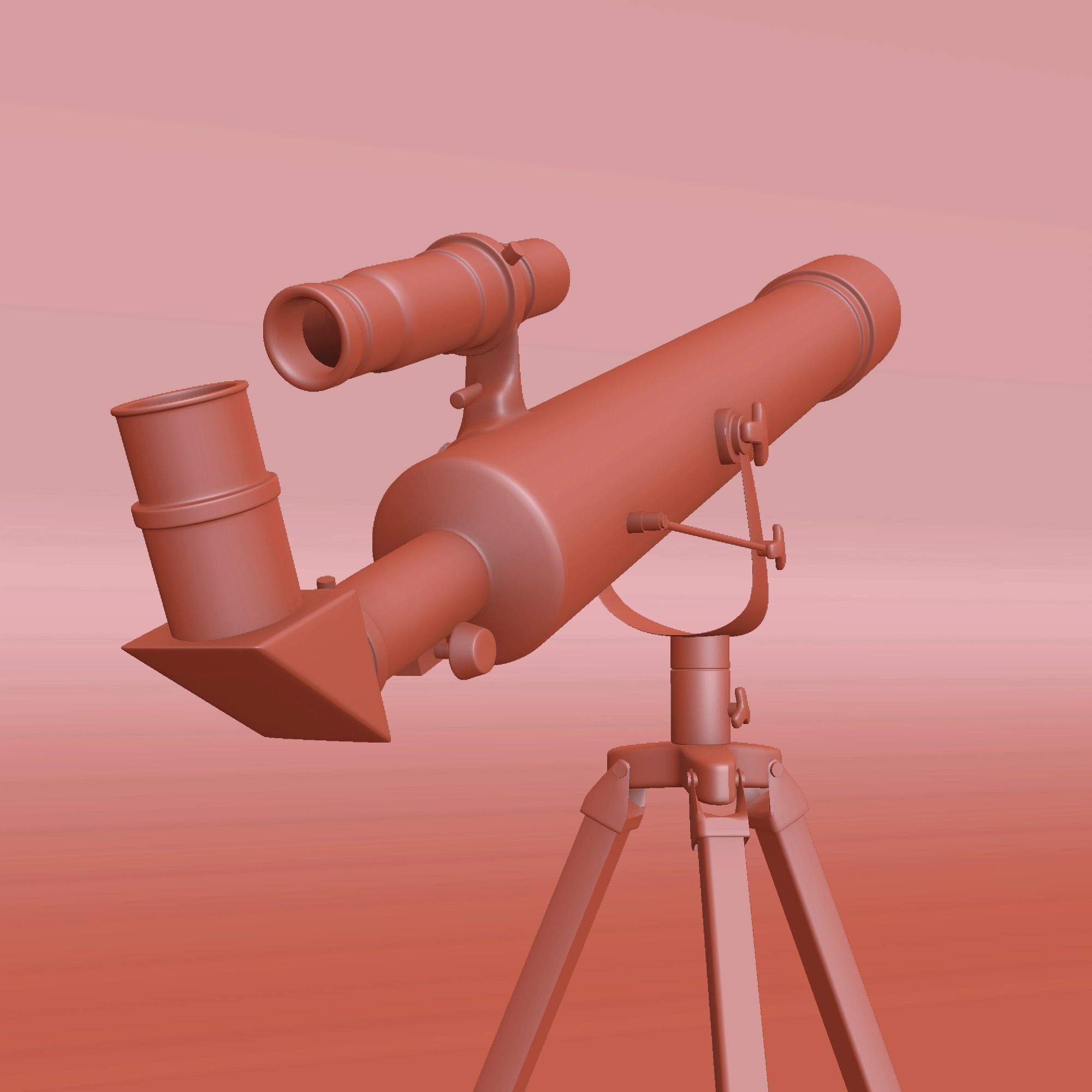 Telescope With Tripod 3D model_3