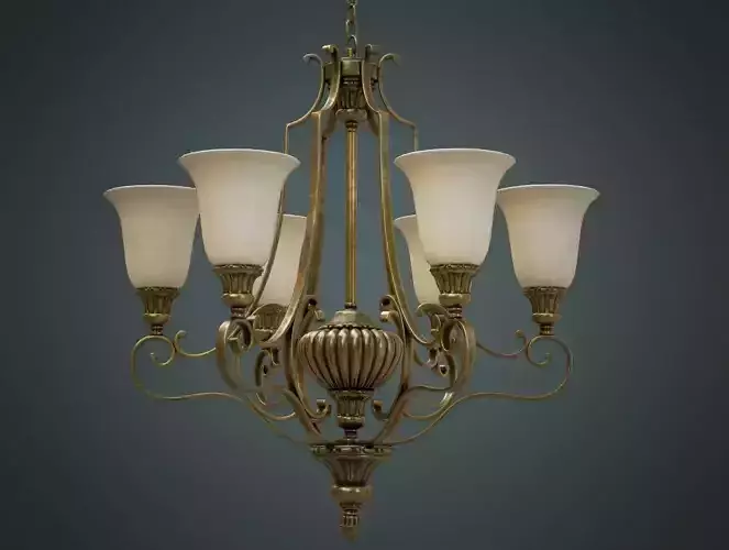Classic Chandelier 02 - Game Ready
