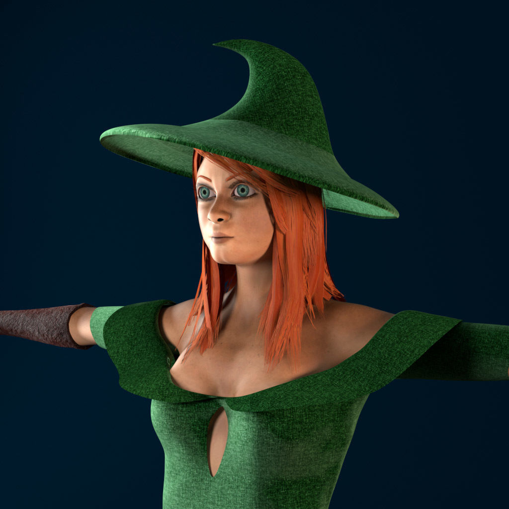 The Witch - Female character model Low-poly 3D model_3
