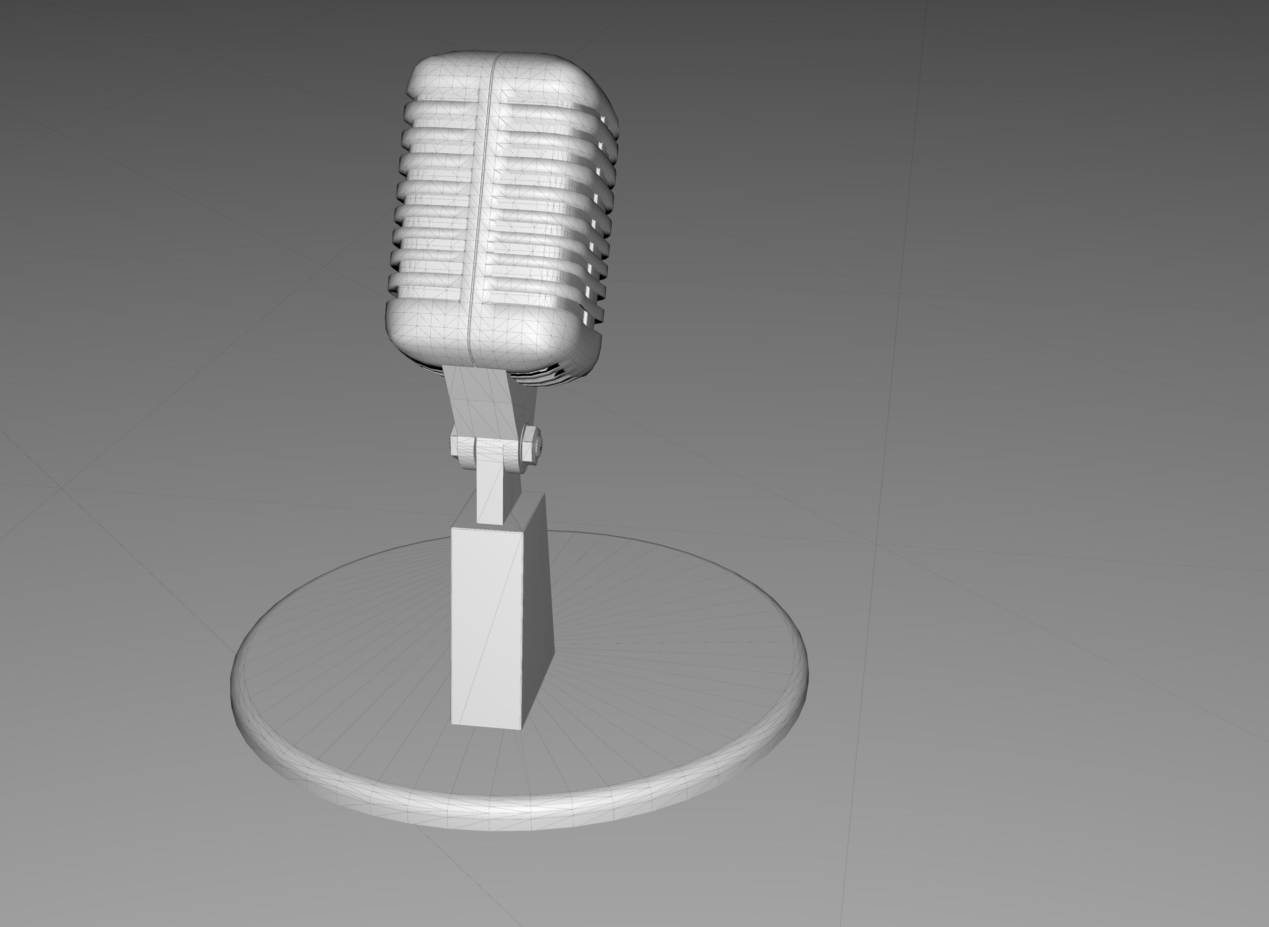 Microphone vintage 3D model_2