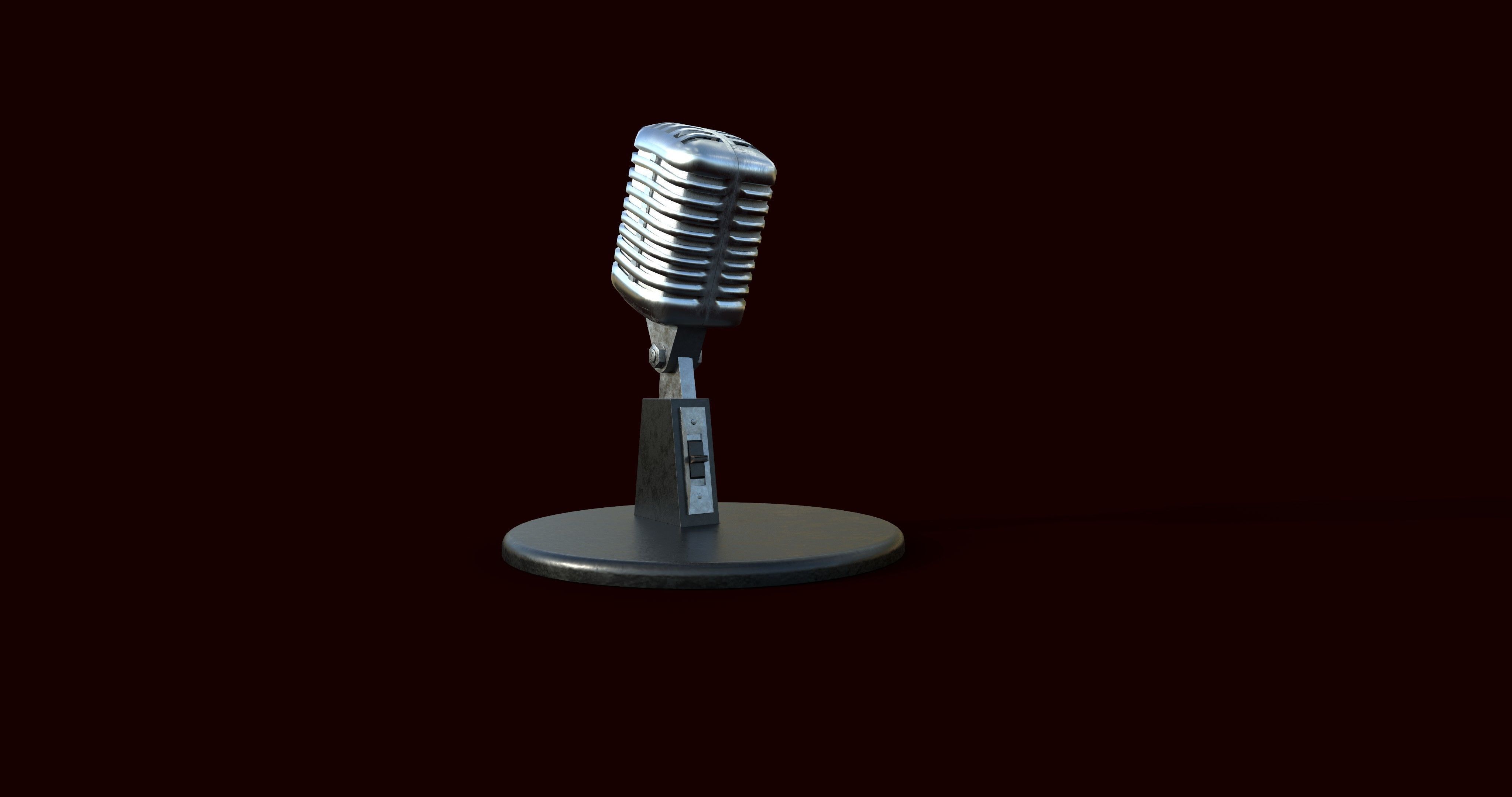 Microphone vintage 3D model_5