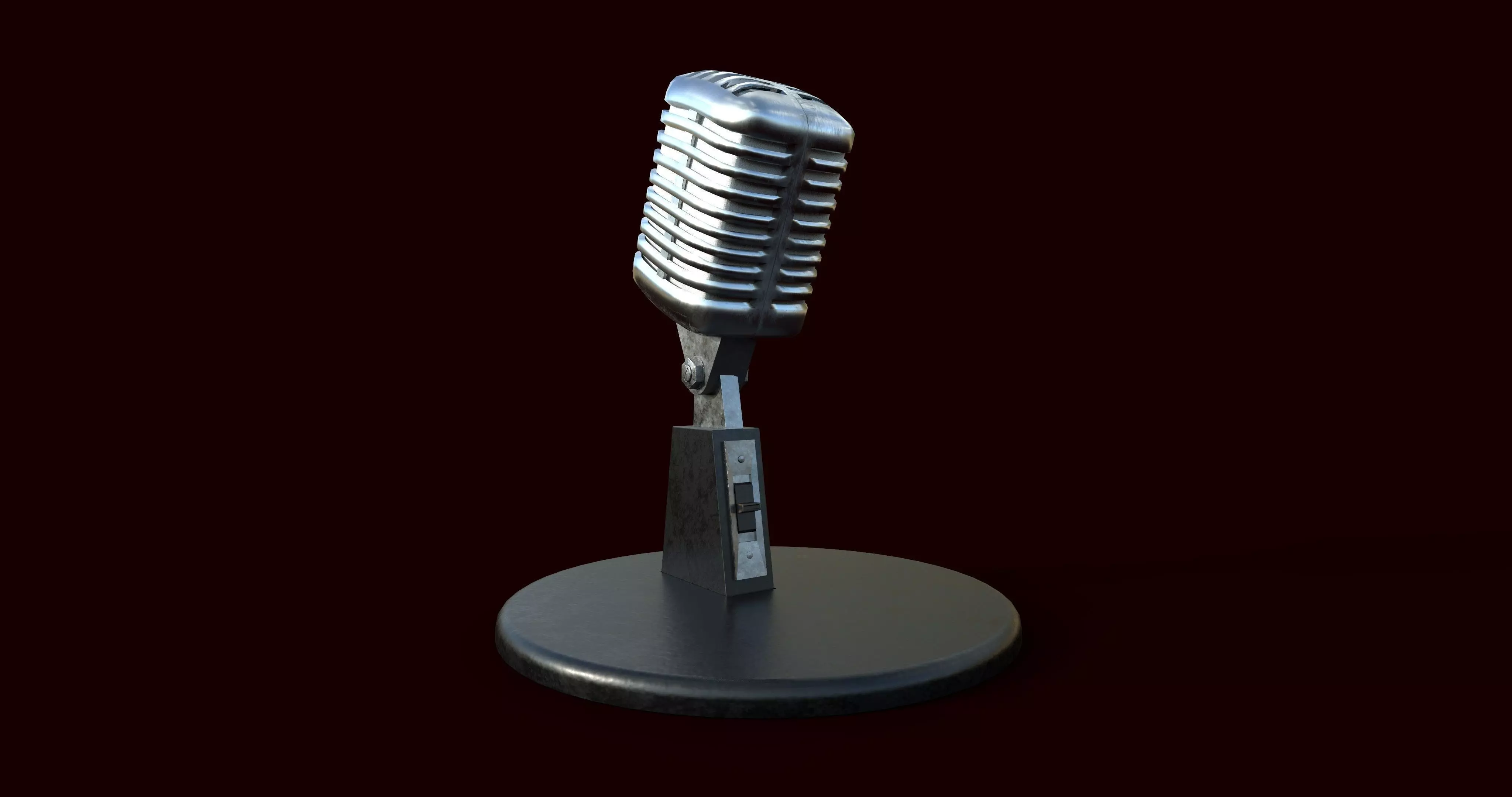 Microphone vintage 3D model_0