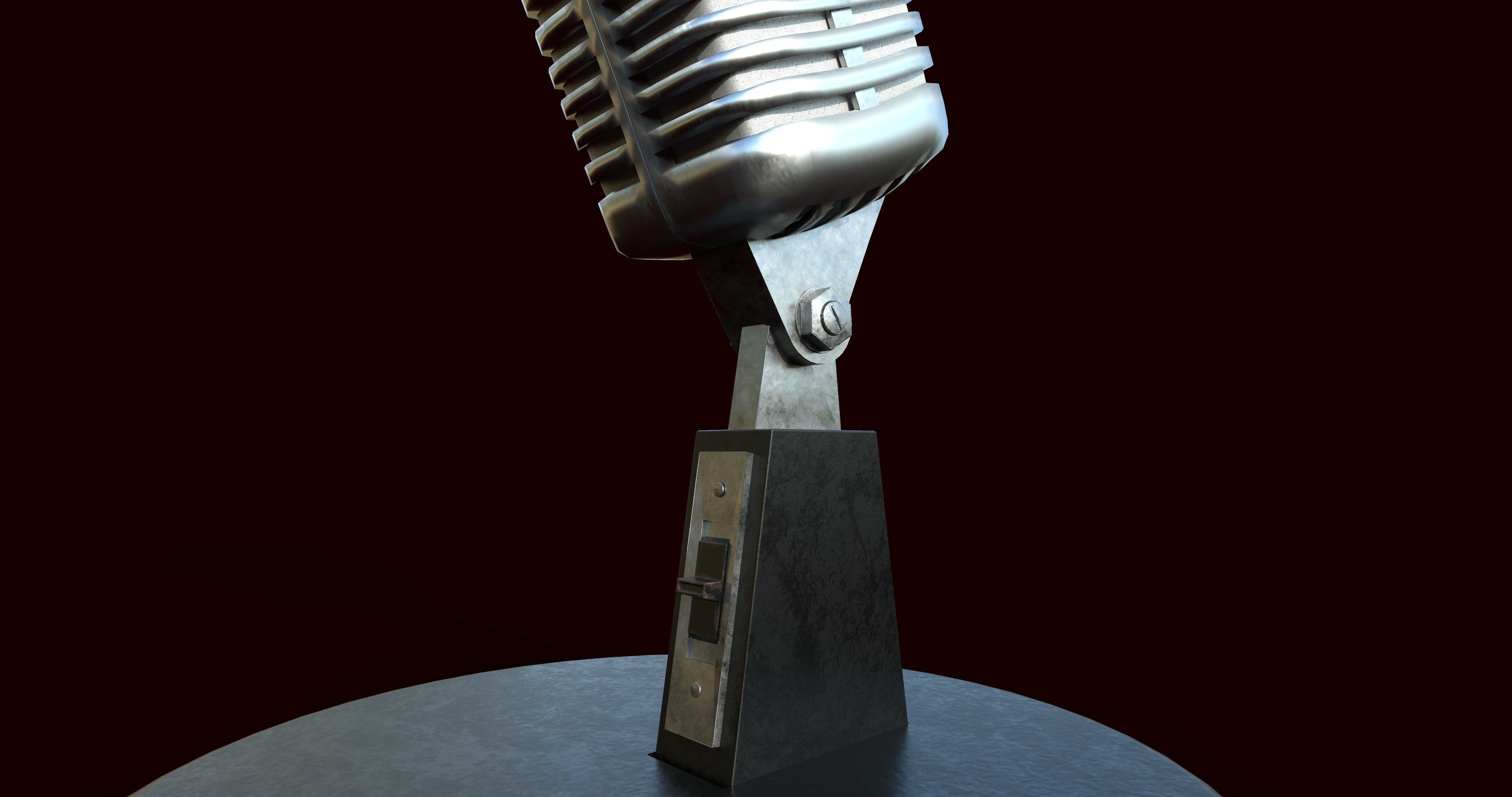 Microphone vintage 3D model_4