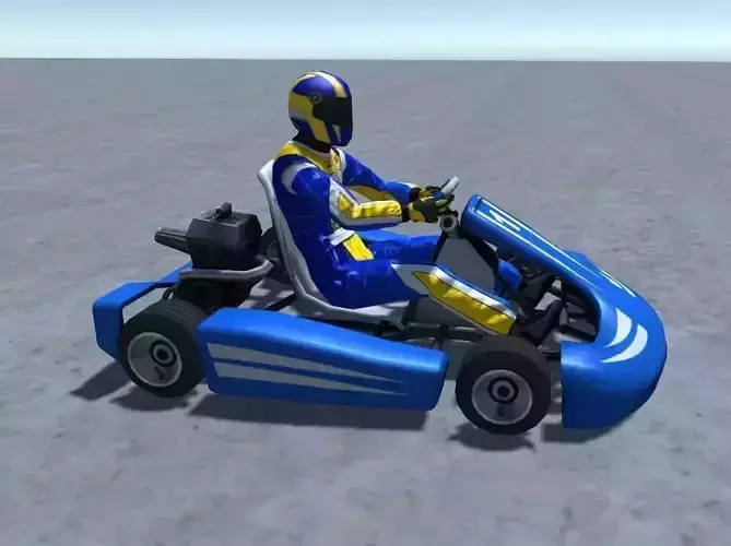 Low Poly Kart With Player 1 Low-poly 3D model