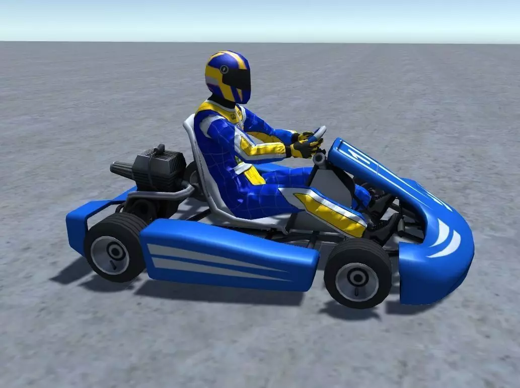 Low Poly Kart With Player 1 Low-poly 3D model_0