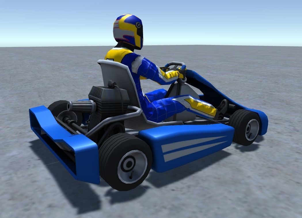Low Poly Kart With Player 1 Low-poly 3D model_1