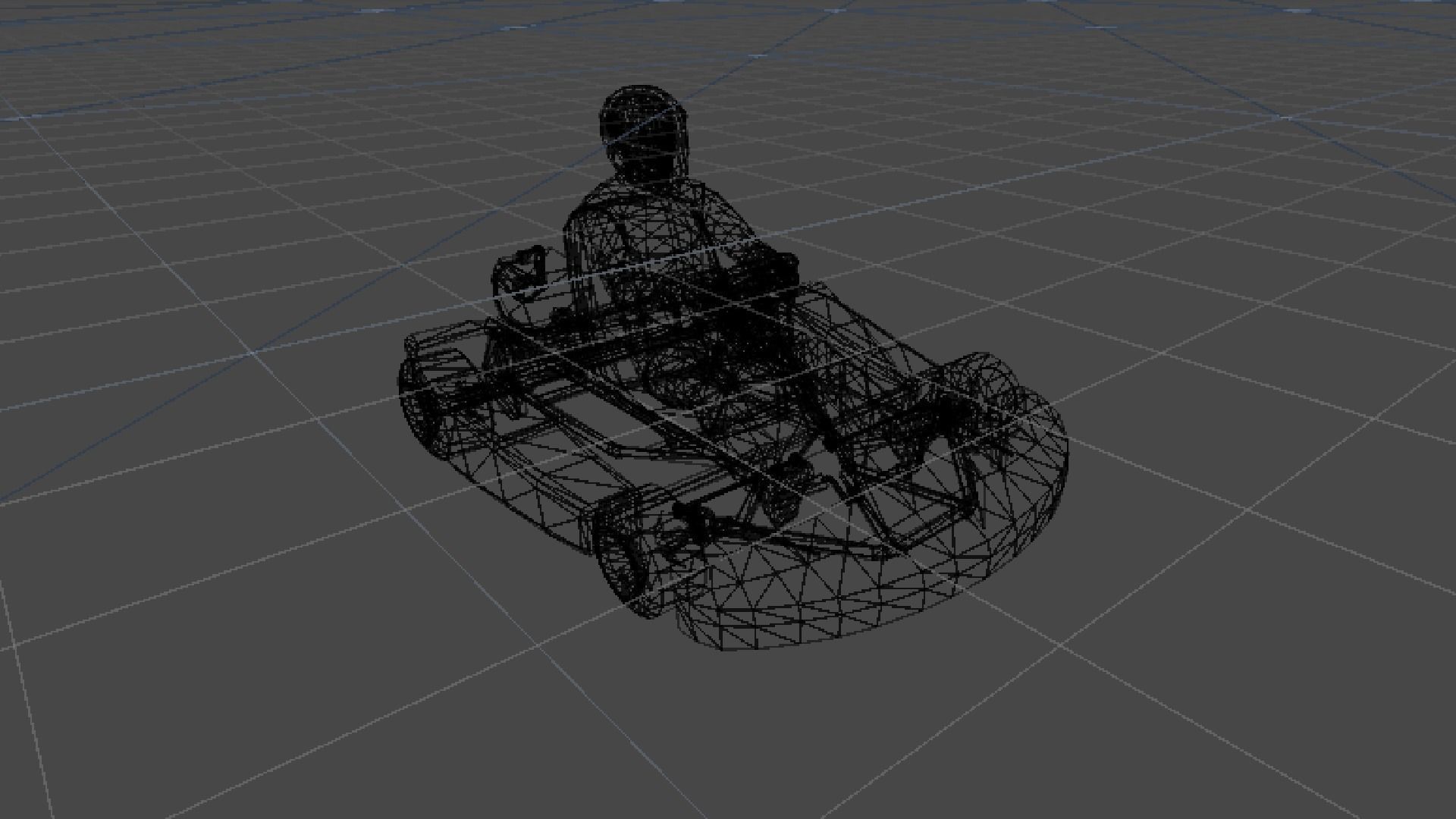 Low Poly Kart With Player 1 Low-poly 3D model_5