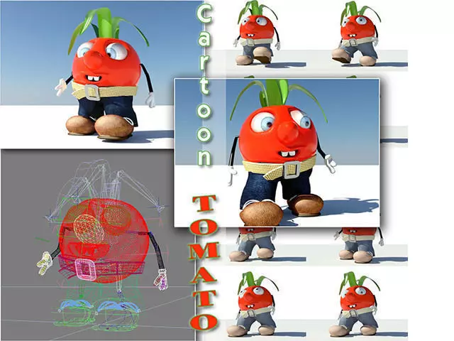 Tomato Cartoon Character 3D model