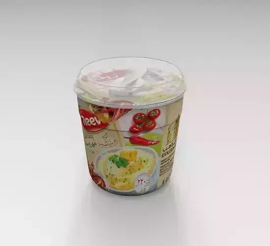 Cup with a lid and a spoon