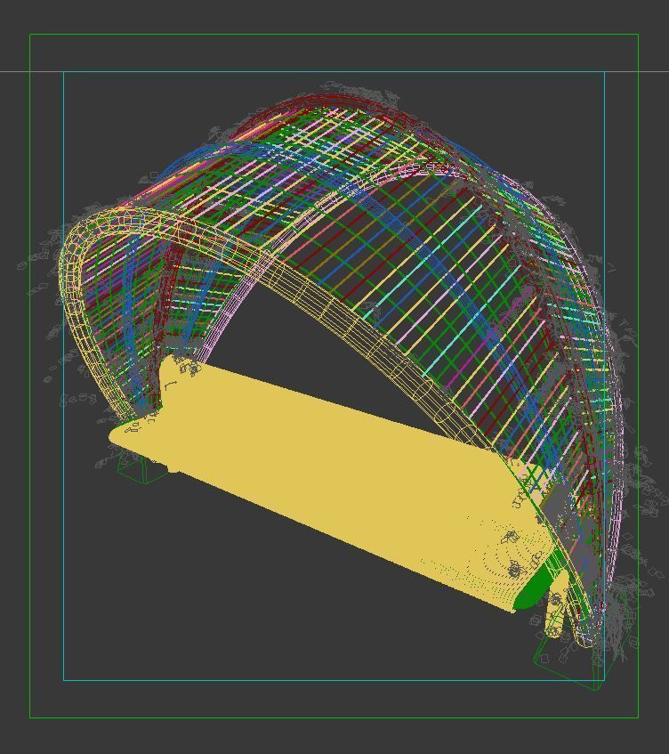 Stainless Steel Bench with Arbour 3D model_6