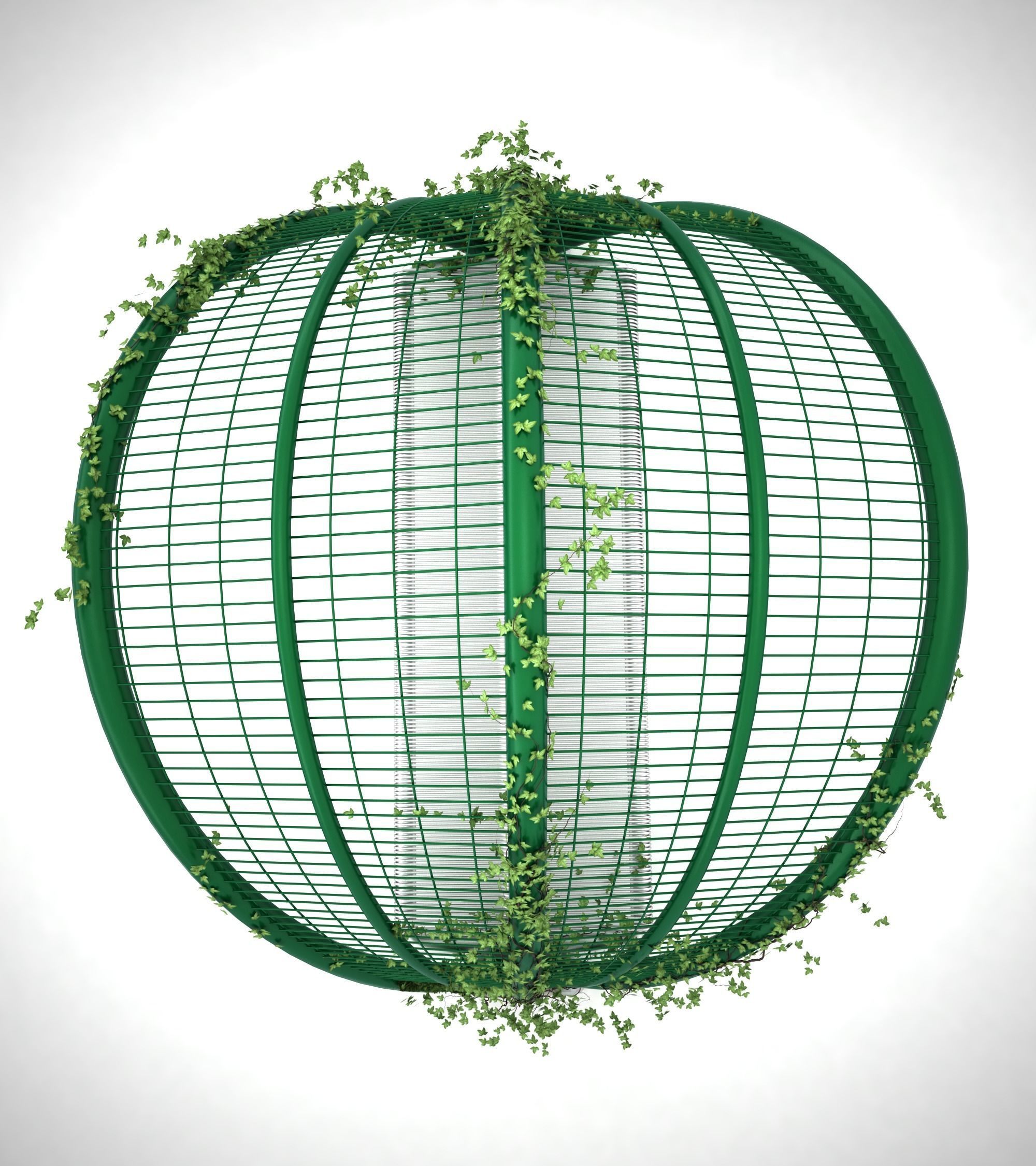 Stainless Steel Bench with Arbour 3D model_2