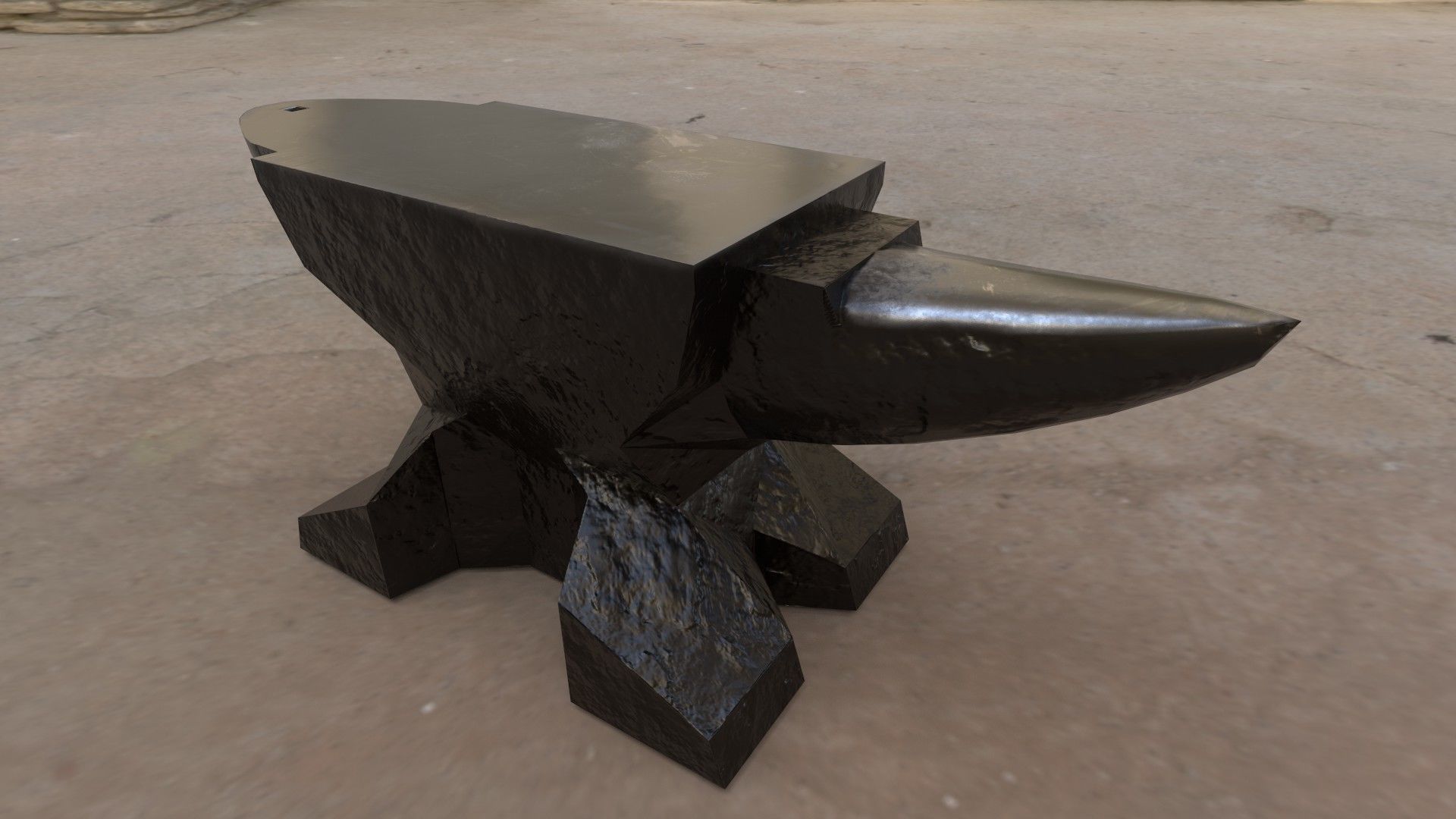 Medieval Anvil Low-poly 3D model_2