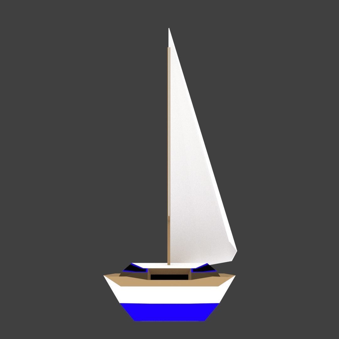 Medium Size Sailing Boats Low-poly 3D model_23