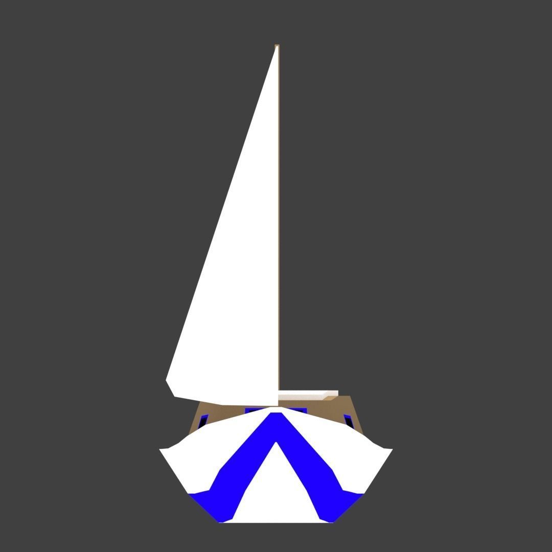Medium Size Sailing Boats Low-poly 3D model_8