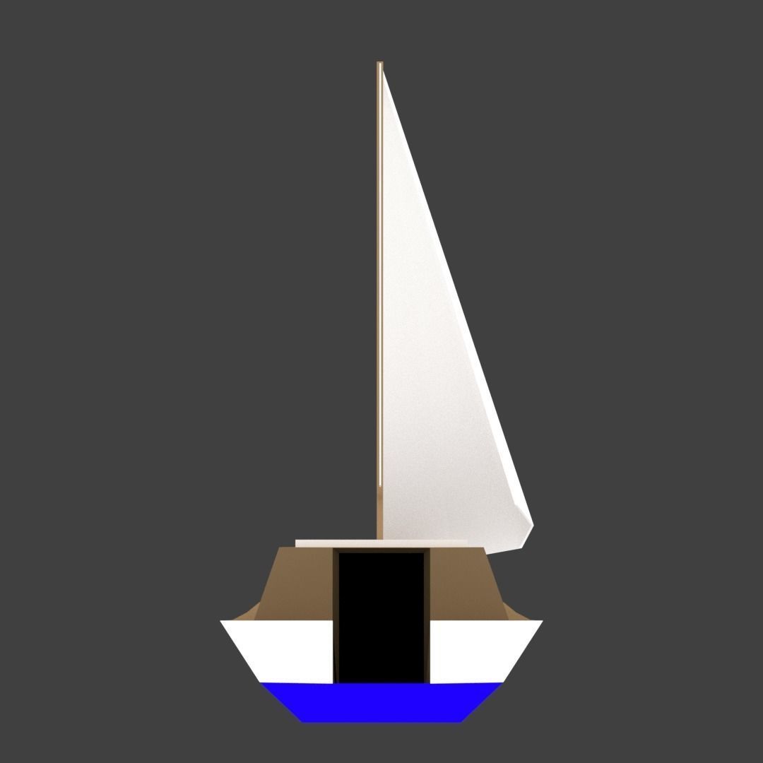 Medium Size Sailing Boats Low-poly 3D model_10
