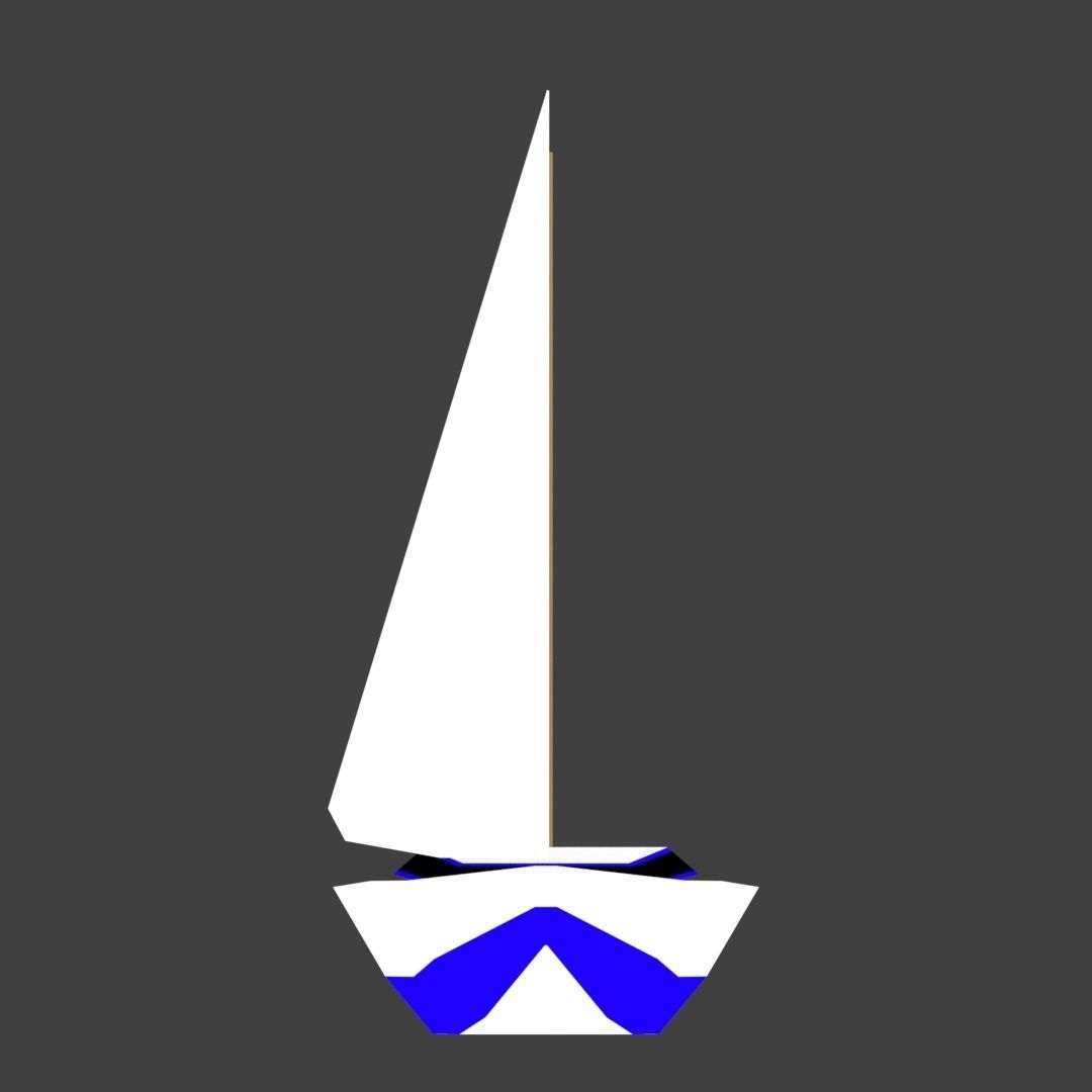 Medium Size Sailing Boats Low-poly 3D model_21