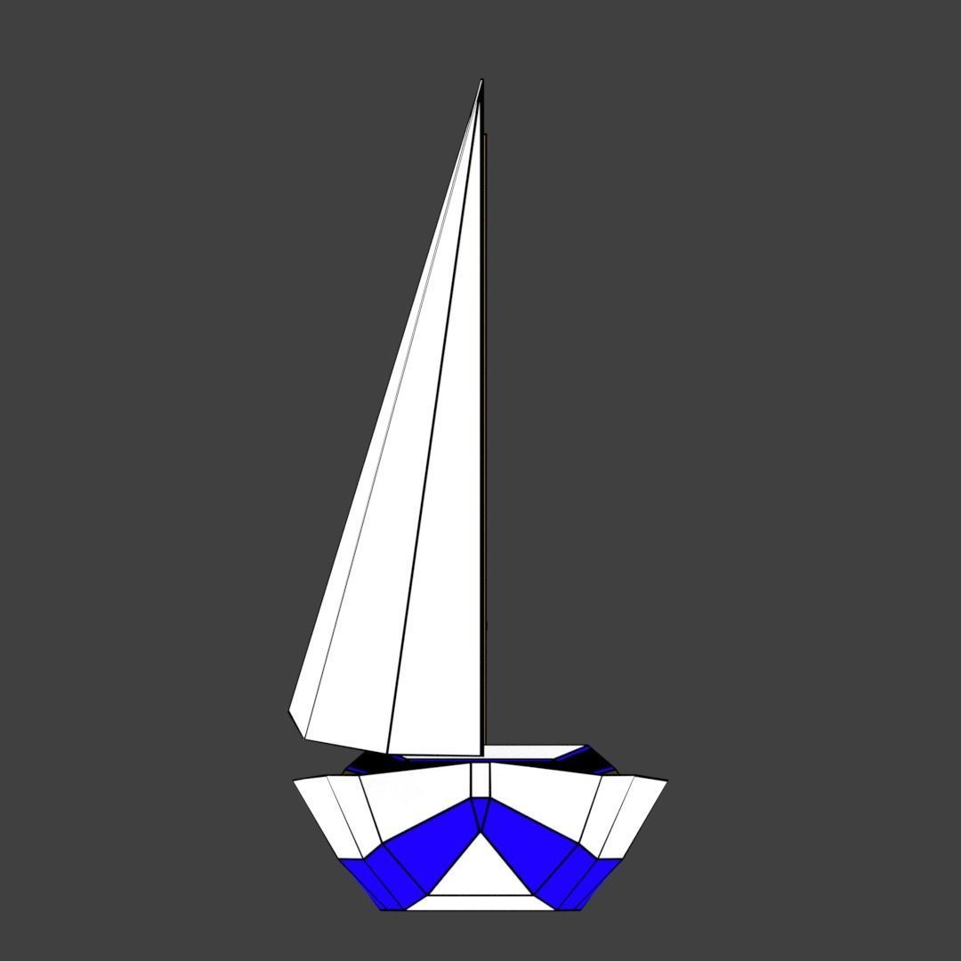 Medium Size Sailing Boats Low-poly 3D model_22