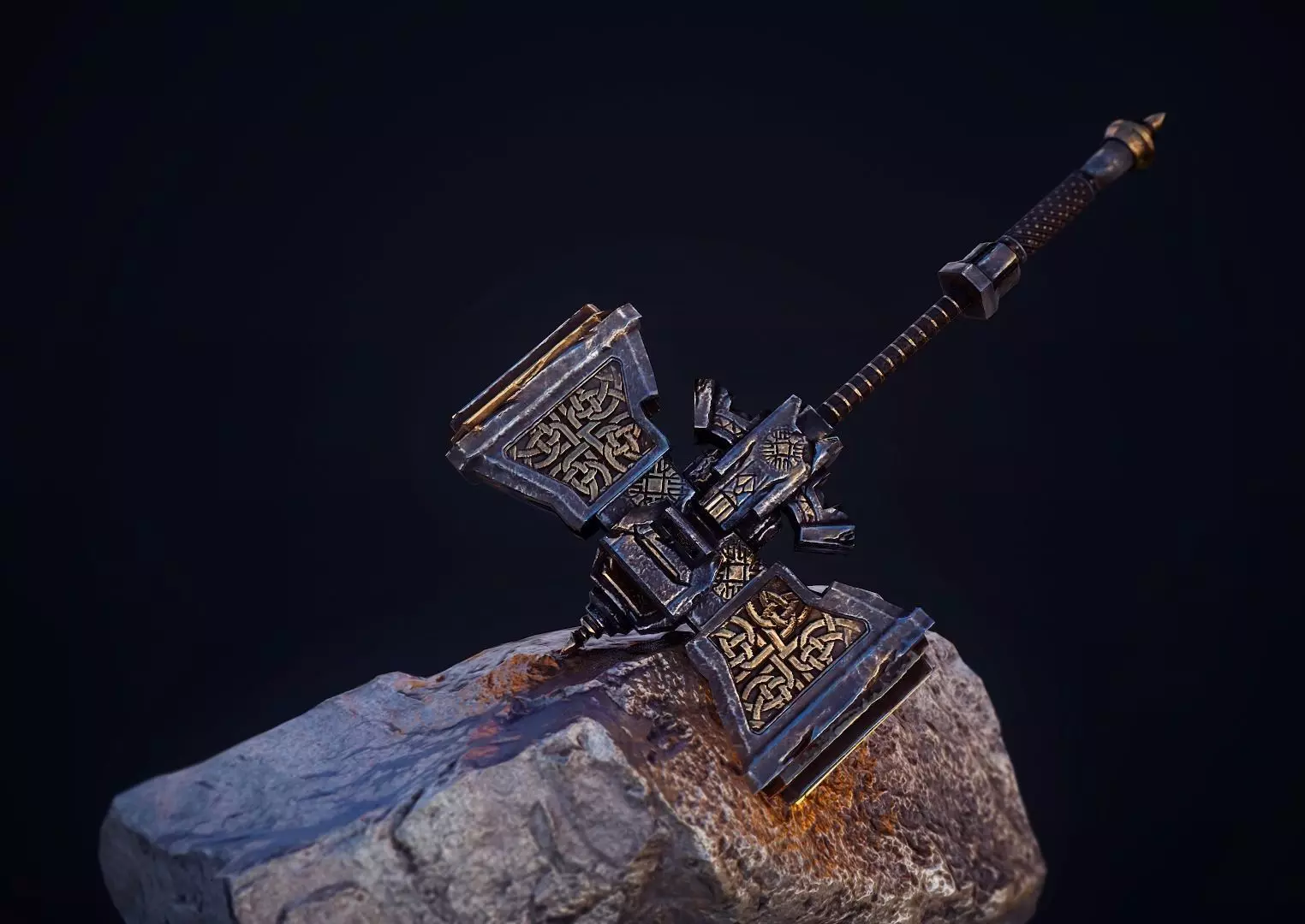 Mega hammer  Low-poly 3D model_0