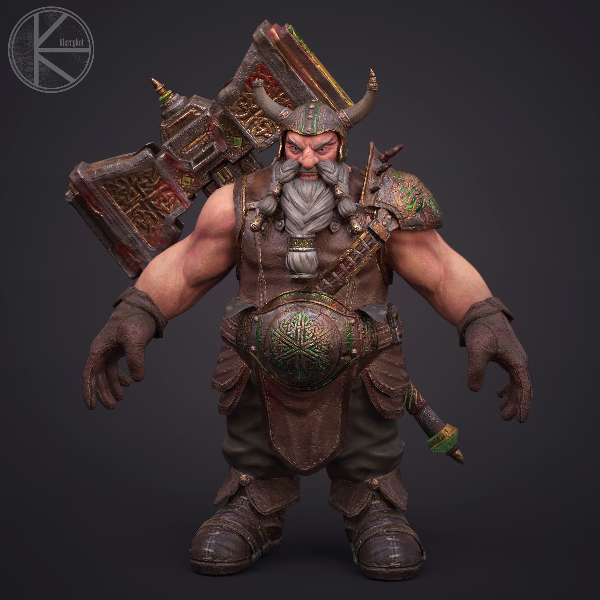 Mega hammer  Low-poly 3D model_1