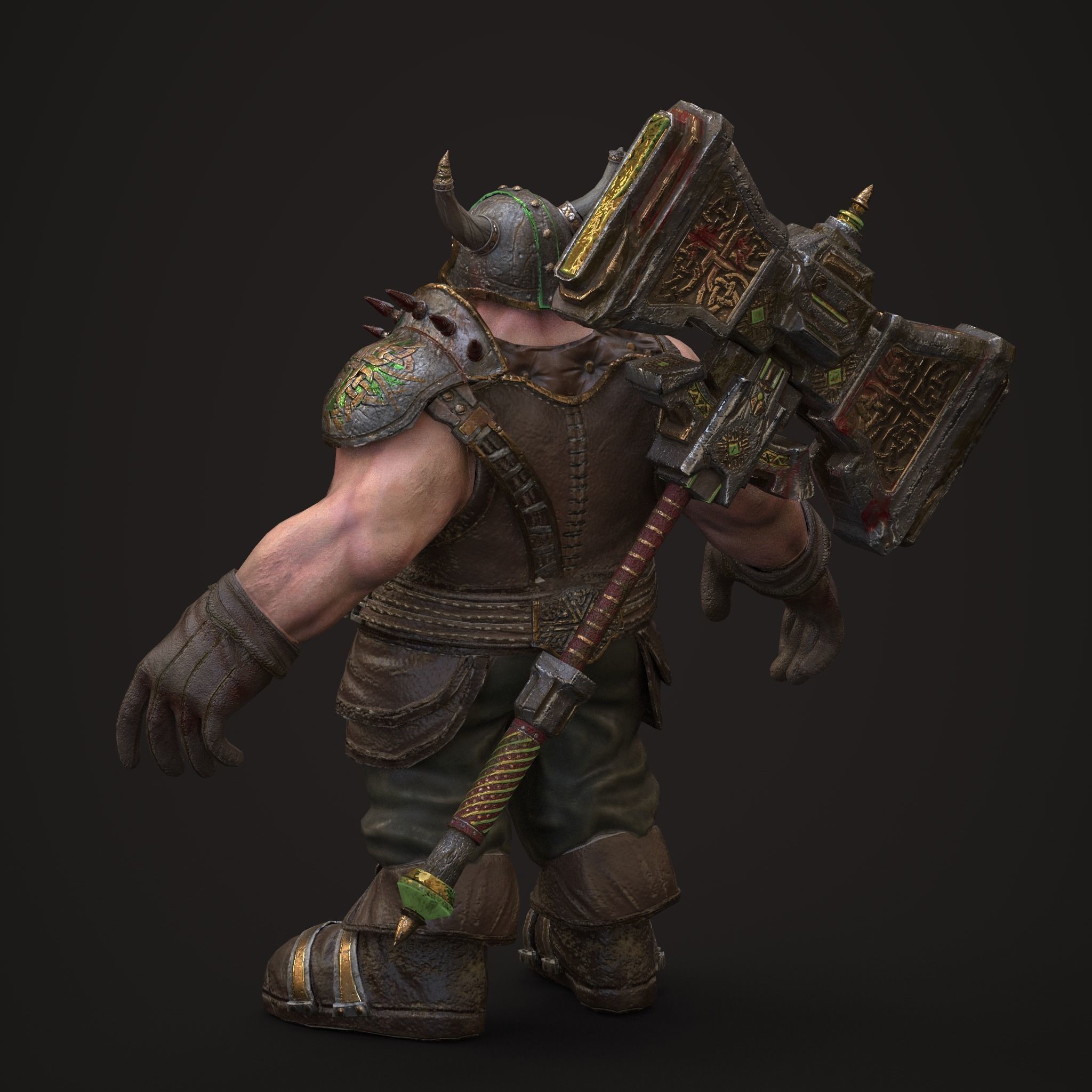 Mega hammer  Low-poly 3D model_2
