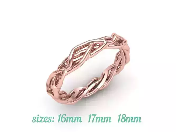 Unique Tree Branch Band-Ring Floral Own  design N0262 3D print model