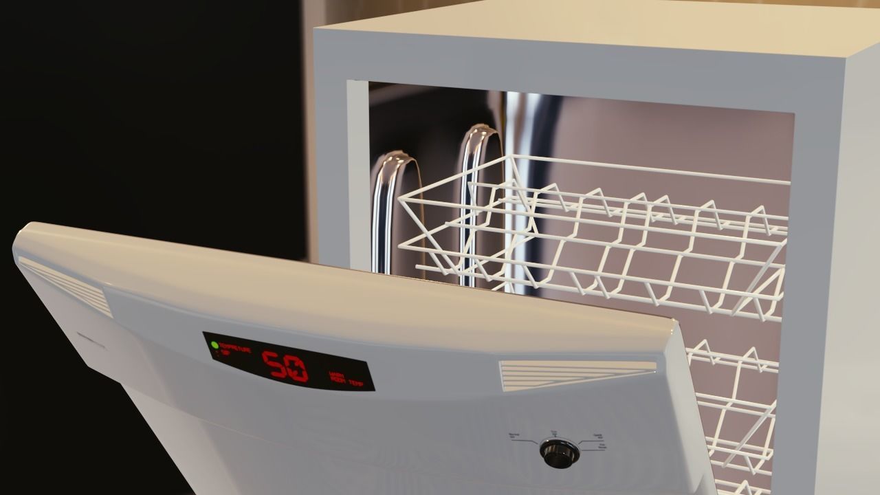 dishwasher for kitchen and kitchen appliance 3D model_10