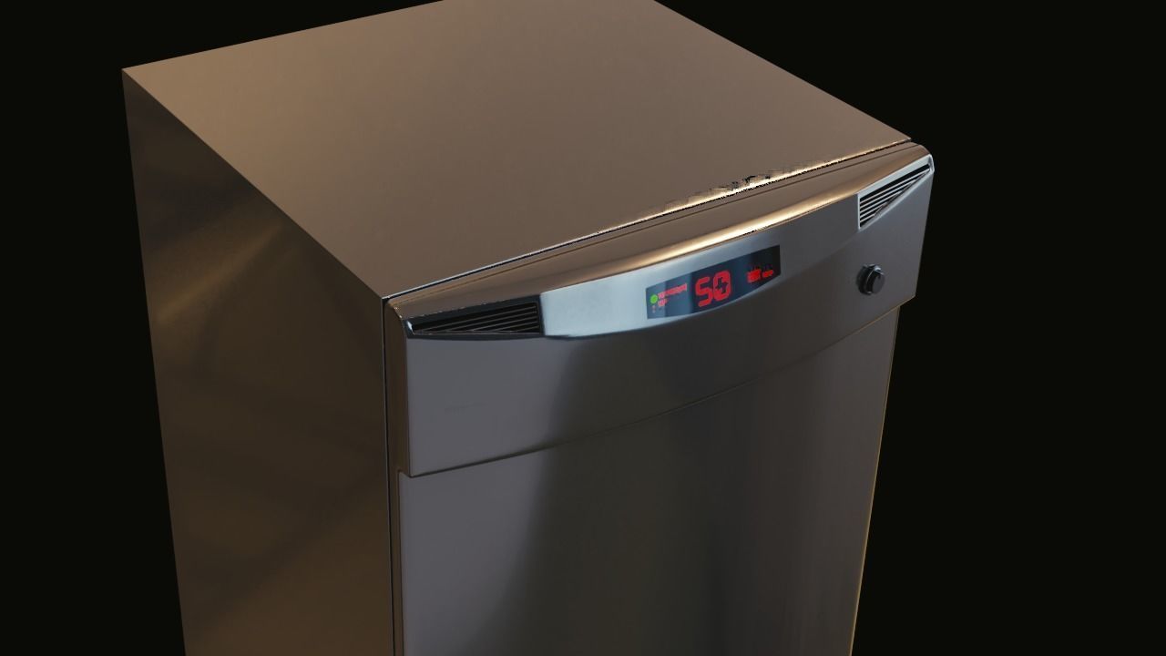 dishwasher for kitchen and kitchen appliance 3D model_4