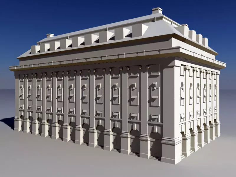 Classical Style Building historic Low-poly 3D model