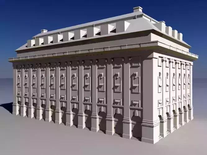 Classical Style Building historic Low-poly 3D model