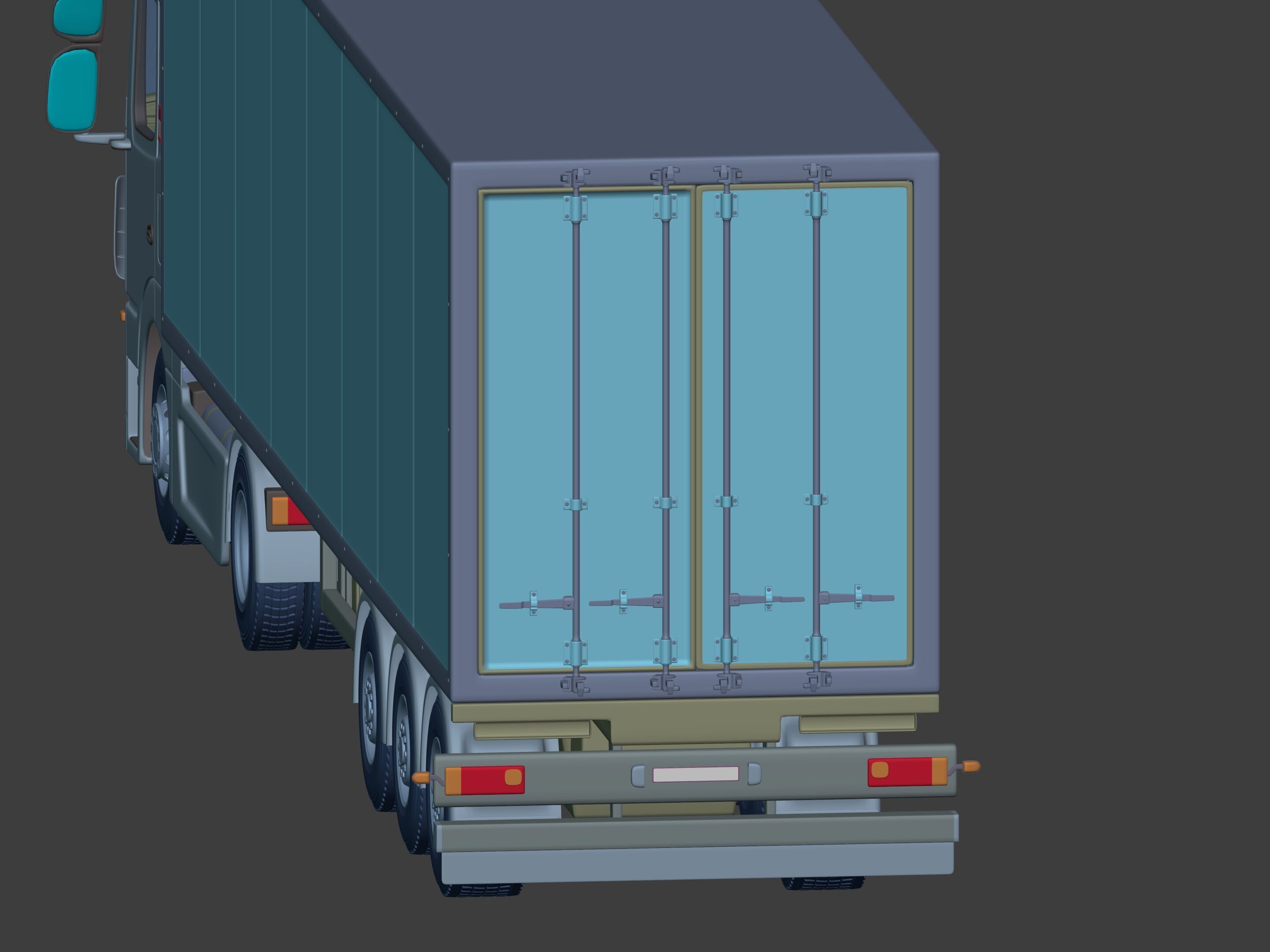 Generic Semi Trailer Container Truck With Modern Design  3D model_19