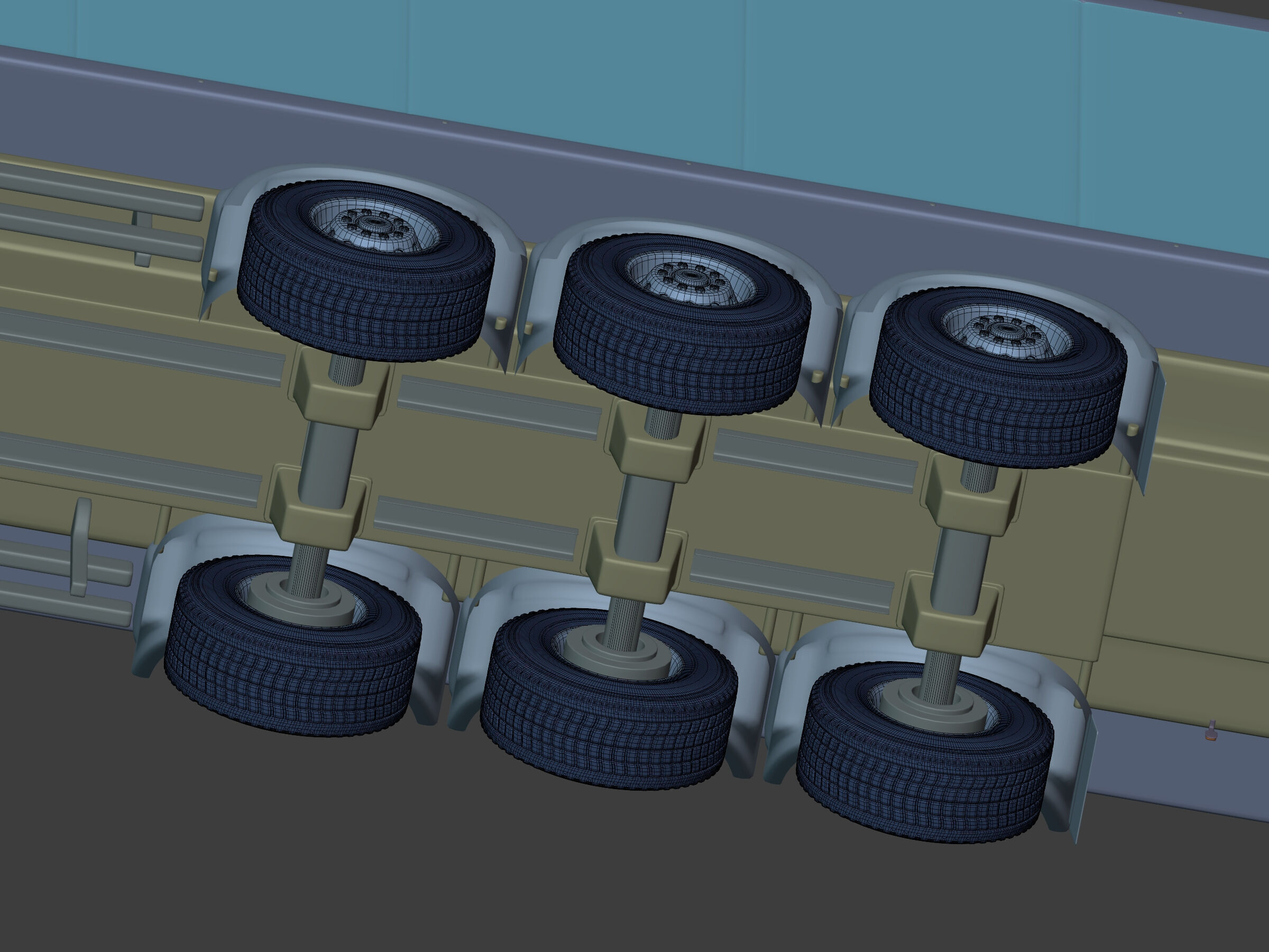 Generic Semi Trailer Container Truck With Modern Design  3D model_15