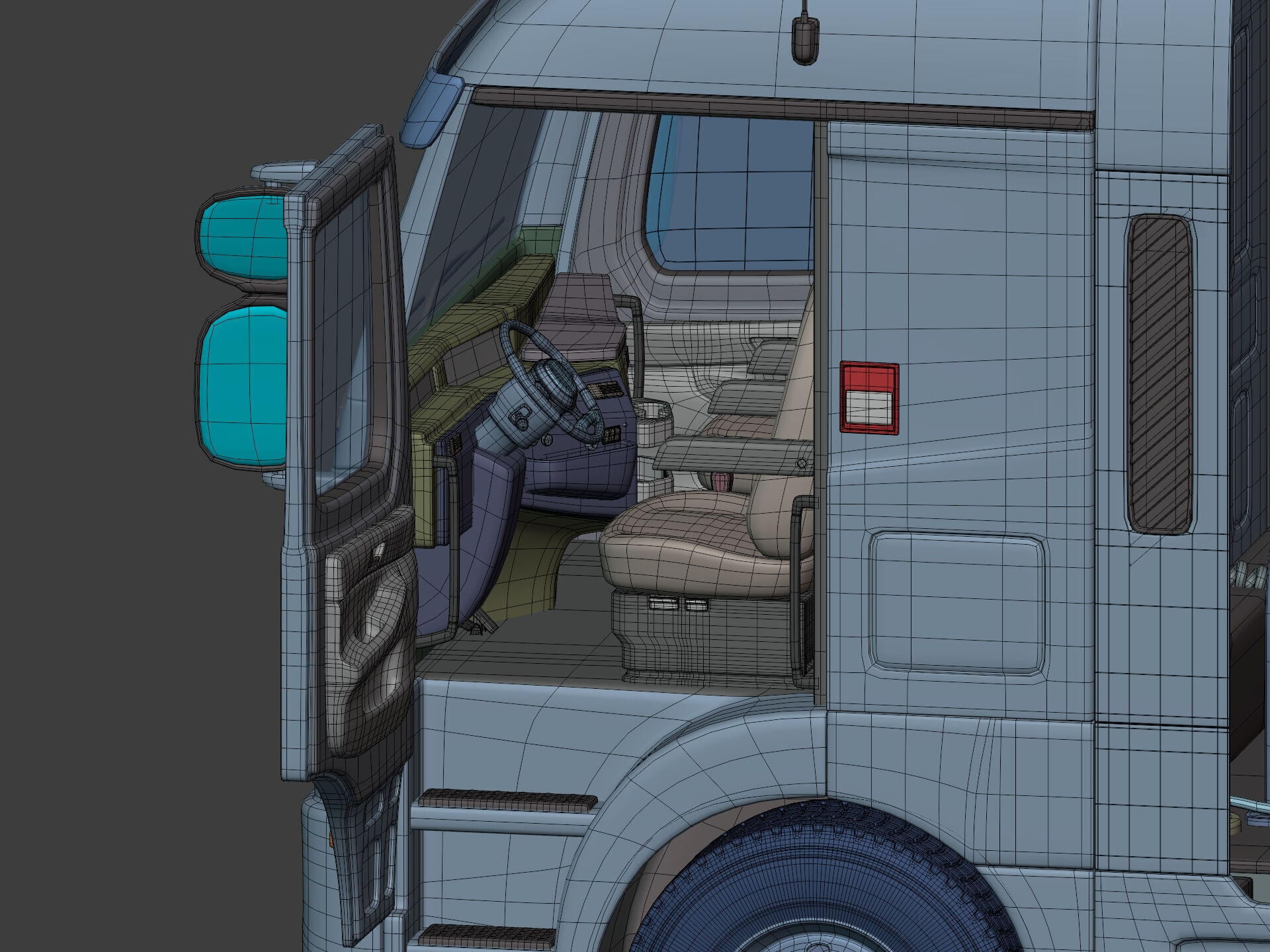 Generic Semi Trailer Container Truck With Modern Design  3D model_11