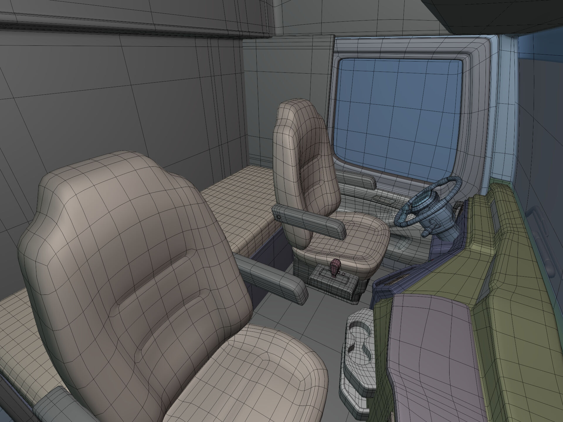 Generic Semi Trailer Container Truck With Modern Design  3D model_14