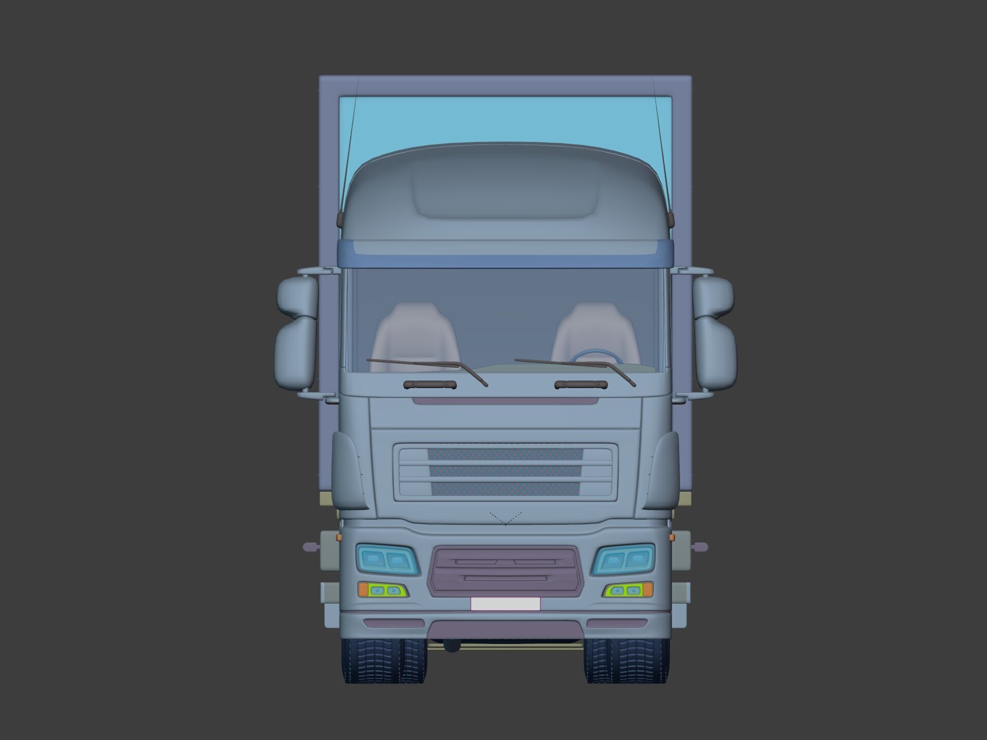 Generic Semi Trailer Container Truck With Modern Design  3D model_7