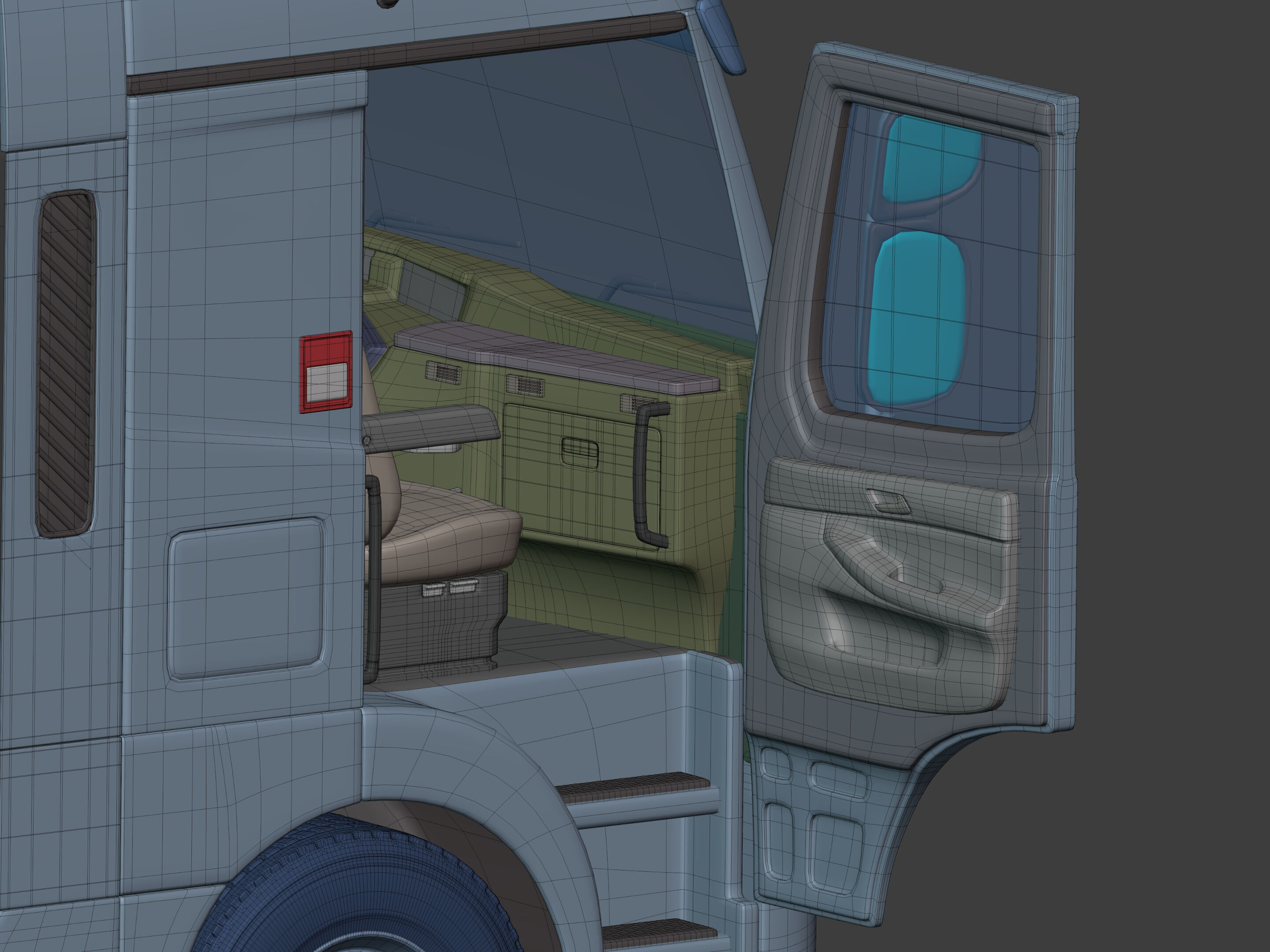 Generic Semi Trailer Container Truck With Modern Design  3D model_13