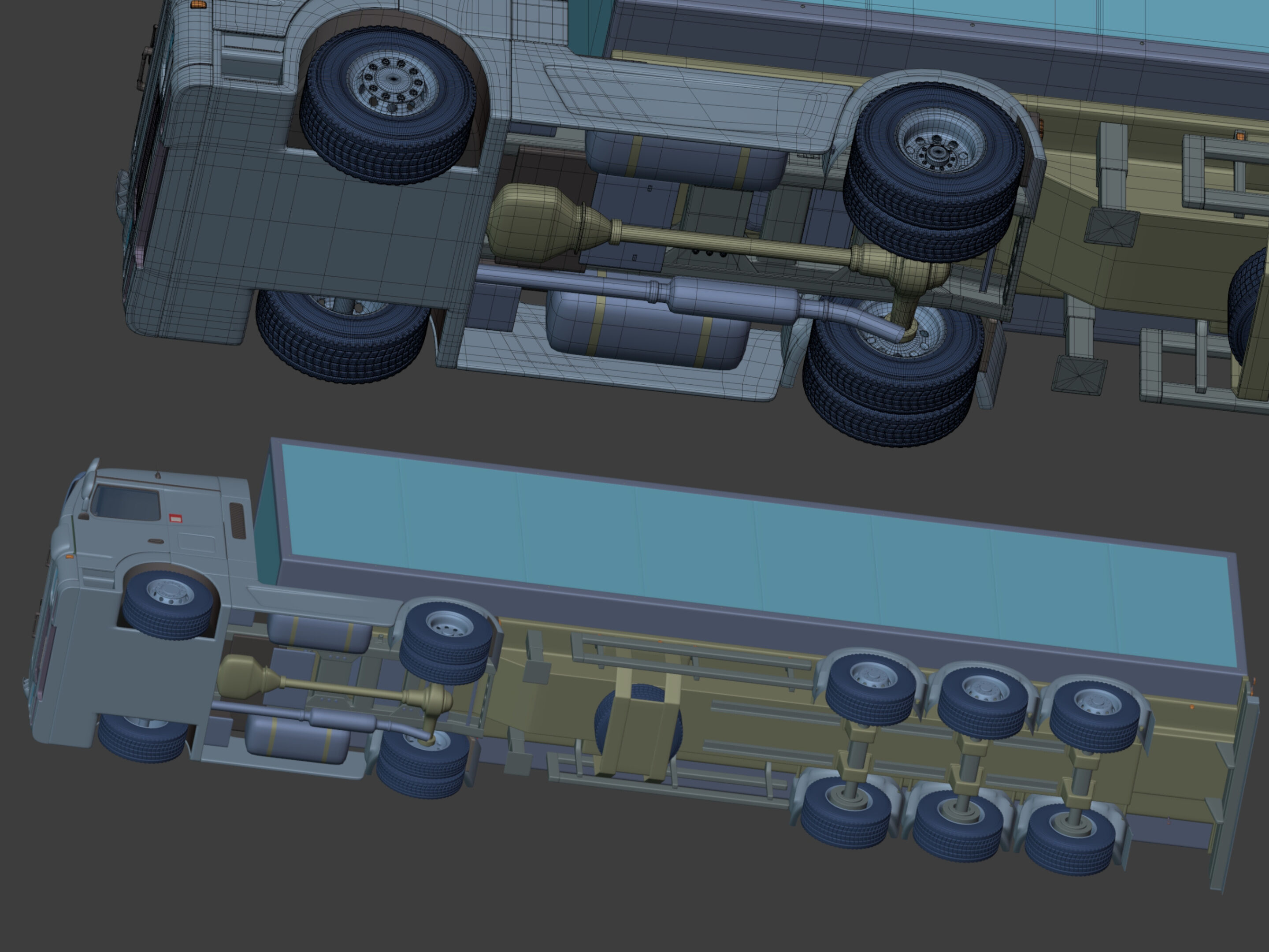 Generic Semi Trailer Container Truck With Modern Design  3D model_18