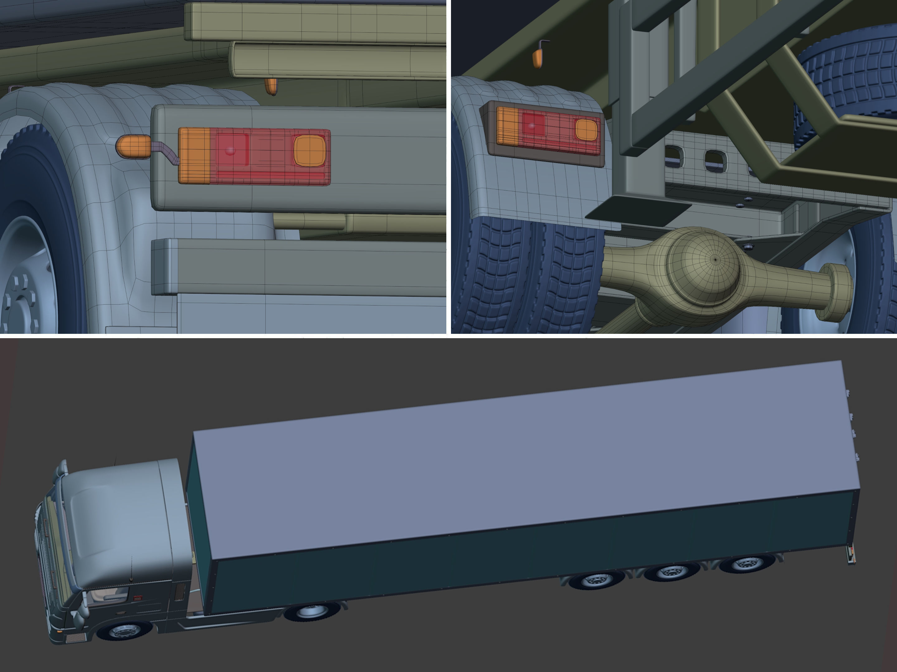 Generic Semi Trailer Container Truck With Modern Design  3D model_17