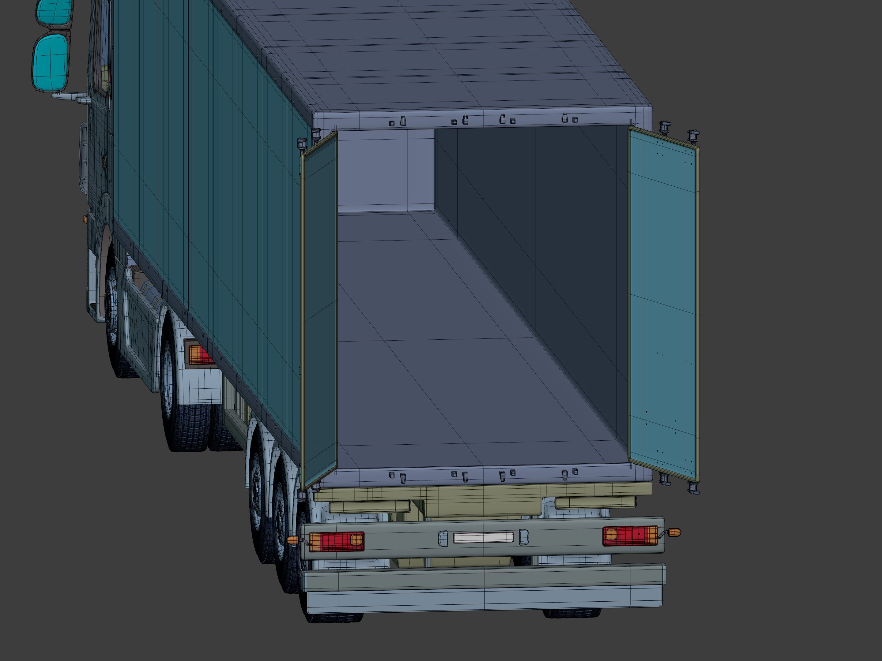 Generic Semi Trailer Container Truck With Modern Design  3D model_20