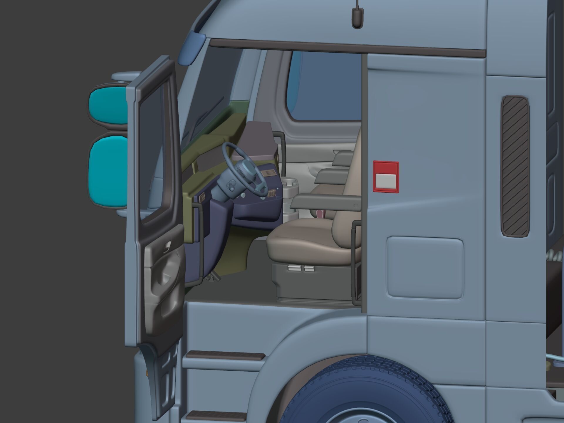 Generic Semi Trailer Container Truck With Modern Design  3D model_10